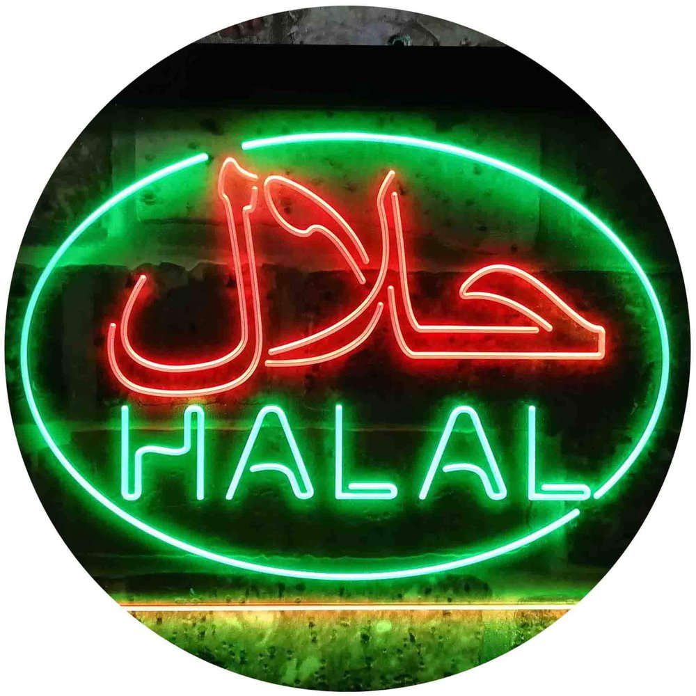 ADVPRO Halal Food Arabic Restaurant Dual Color LED Neon Sign Green & Red 16 x 12 Inches st6s43-i3746-gr