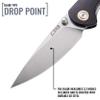 CJRB J1912S-BKC Small Feldspar Folder 3.2 in Blade Black G-10 Handle view 3