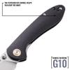 CJRB J1912S-BKC Small Feldspar Folder 3.2 in Blade Black G-10 Handle view 4