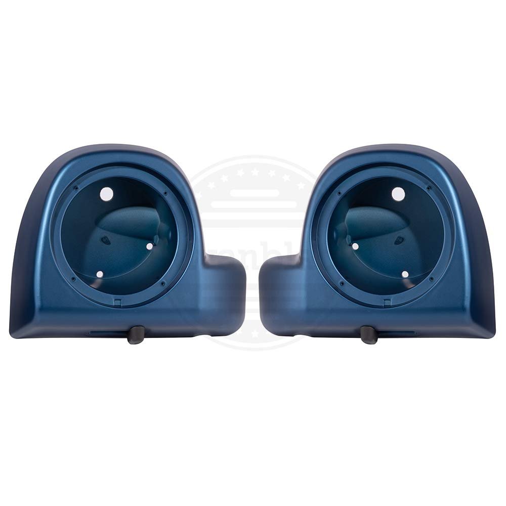Moto Onfire Legend Blue Denim, 6.5 inch Speaker Boxes Pods Fit for Harley Touring, Lower Vented Fairings, 2014-2020