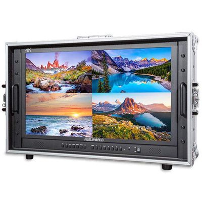 FEELWORLD 4K280-9HSD-CO 28" 4K Quad View Carry-On Broadcast Studio Video Monitor 38402160 3G SDI 4K HDMI IPS Full HD 8 Bit for Professional Live Event Post Production Director Film Camera Field