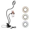 SIXRUN LED Ring Light with Stand, 360 Long Arm, 3 Color Modes, 9 Brightness Levels, USB Powered, with Phone Holder, for Live Stream, Makeup, Photography view 3