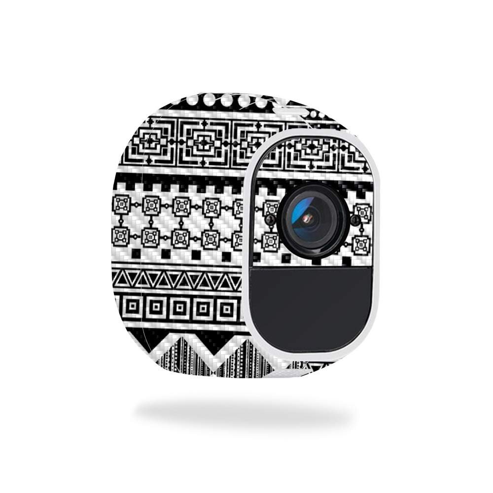 MightySkins Carbon Fiber Skin for Netgear Arlo Pro 2 - Black Aztec | Protective, Durable Textured Carbon Fiber Finish | Easy to Apply, Remove, and Change Styles | Made in The USA