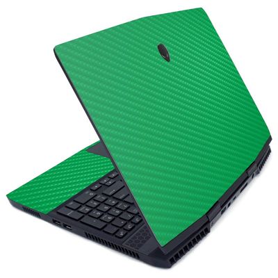 MightySkins Carbon Fiber Skin for Alienware M15 (2019) - Solid Green | Protective, Durable Textured Carbon Fiber Finish | Easy to Apply, Remove, and Change Styles | Made in The USA