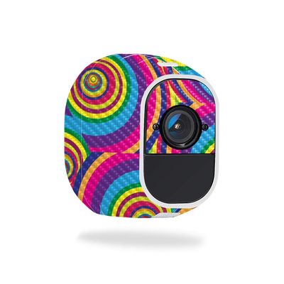 MightySkins Carbon Fiber Skin for Netgear Arlo Pro 2 - Groovy 60s | Protective, Durable Textured Carbon Fiber Finish | Easy to Apply, Remove, and Change Styles | Made in The USA