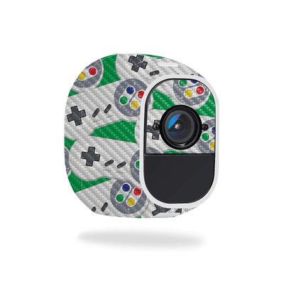 MightySkins Carbon Fiber Skin for Netgear Arlo Pro 2 - Retro Controllers 1 | Protective, Durable Textured Carbon Fiber Finish | Easy to Apply, Remove, and Change Styles | Made in The USA