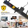 SURAIELEC 10 Outlet Long Power Strip Surge Protector, Industrial Heavy Duty Metal Shop Power Strip with Flat Plug, 1000 Joules, 15 AMP Breaker, 6FT Cord, Wall Mountable, for Work Bench, Shop, Garage view 4
