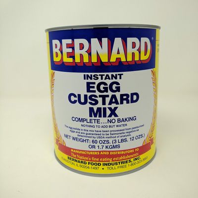 Bernard Foods Instant Egg Custard Mix SURVIVAL FOOD 55 SERV. ONE #10 can