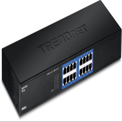 TRENDnet 16-Port Unmanaged Gigabit GREENnet Switch, 16 x RJ-45 Ports, 32 Gbps Forwarding Capacity, Fanless, Rack Mountable, TEG-S16G (Renewed)