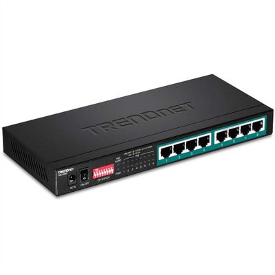 TRENDnet 8-Port Gigabit Long Range Poe Switch, TPE-LG80, 65W Poe Budget, Ethernet/Network Switch, Long-Range Poe Extends Range Up to 200M (656 ft.), 16 Gbps Switching Capacity(Renewed)