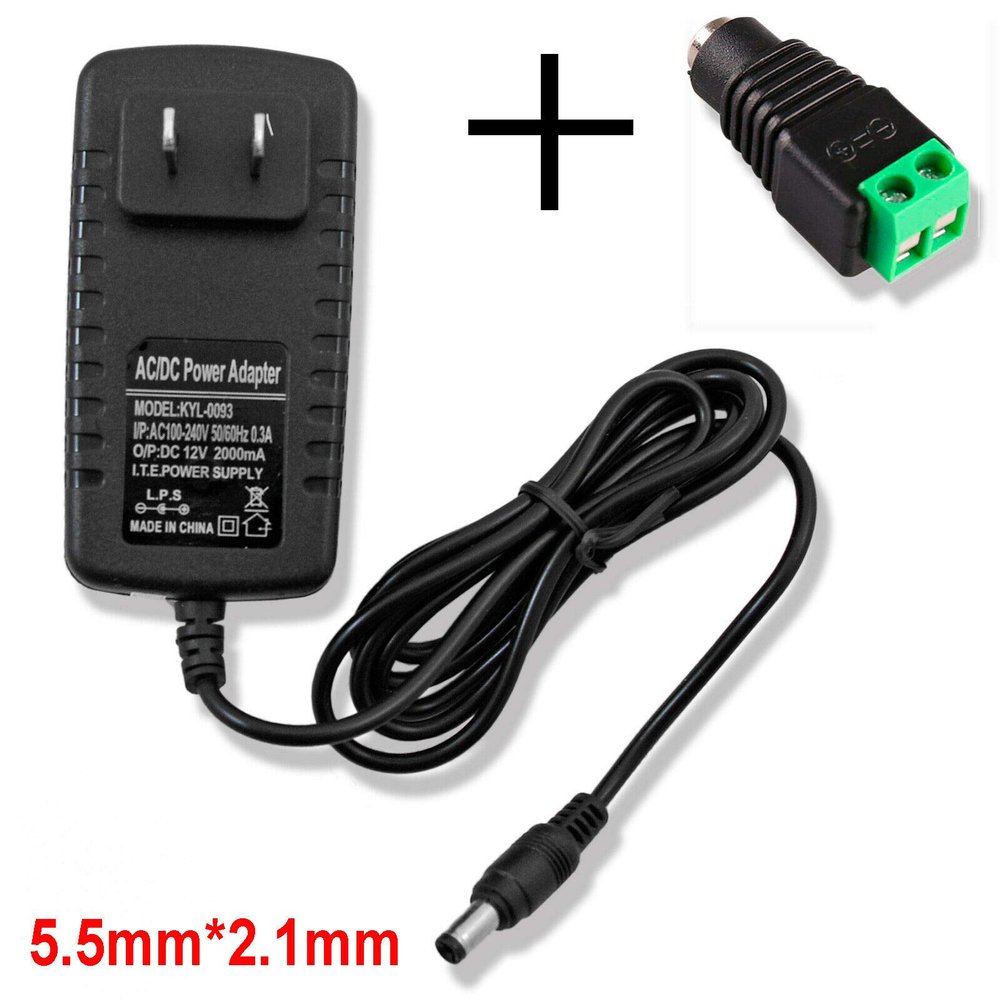 HQMelectronicsparts Supplies for AC 100-240V to DC 12V Power Supply Adapter Transformer for LED Strip Light 2A