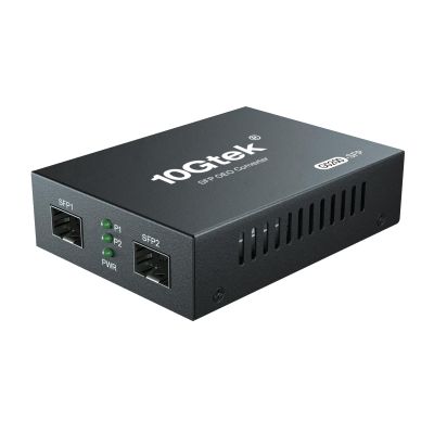 10GTEK 1.25G/2.5Gbps Two Ports SFP OEO Mode Converter, Optical-Electrical-Optical Wavelength/Fiber Mode/Fiber Count Converter, SFP Repeater (Without Transceiver)