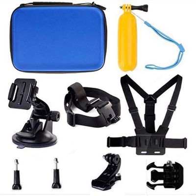 Navitech 8 in 1 Action Camera Accessory Combo Kit with Blue Case - Compatible with Topelek Action Camera