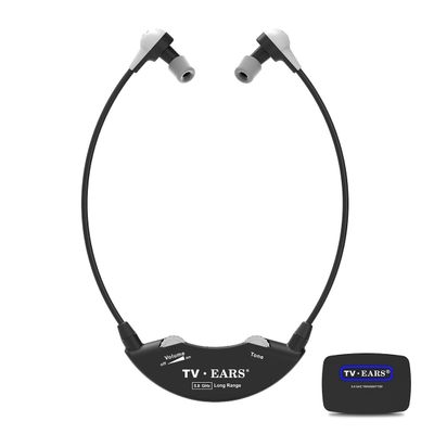 TV  Ears Long Range Digital Wireless Headset System, 5.8 GHz RF Transmitter Headsets for TV, Ideal for Seniors & with Hearing Difficulties, Works with a wide range of TV Brands, 1 Pair