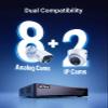 ANNKE 3K Lite 8CH Digital Video Recorder, H.265+ Hybrid 5-in-1 DVR with AI Human/Vehicle Detection, Work with 3K/5MP/4MP/2MP TVI/AHD/CVI/CVBS Cameras for Home Business Surveillance, 2TB HDD Included view 3