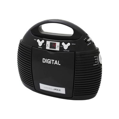 HANNLOMAX HX-327CD Portable CD Player with AM/FM Radio, Aux-in, AC/DC Dual Power Source. (Black)