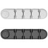 Hemobllo 2pcs Silicone Desk Cord Organizer Clips Self-Adhesive Cable Management for USB Phone Charger and Audio Cords Black White Color Options for Efficient Wire Organization view 1