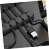 Hemobllo 2pcs Silicone Desk Cord Organizer Clips Self-Adhesive Cable Management for USB Phone Charger and Audio Cords Black White Color Options for Efficient Wire Organization view 2