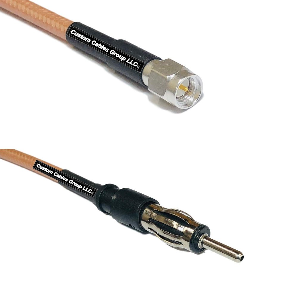 1 feet RG142 SMA Male to AM/FM Male RF Pigtail Coaxial Cable