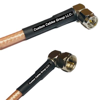 50 feet RG142 SMA Male Angle to F Male Angle RF Pigtail Coaxial Cable