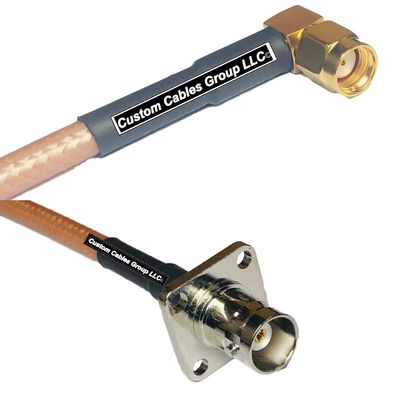 1 feet RG142 RP-SMA Male Angle to BNC Flange Female RF Pigtail Coaxial Cable