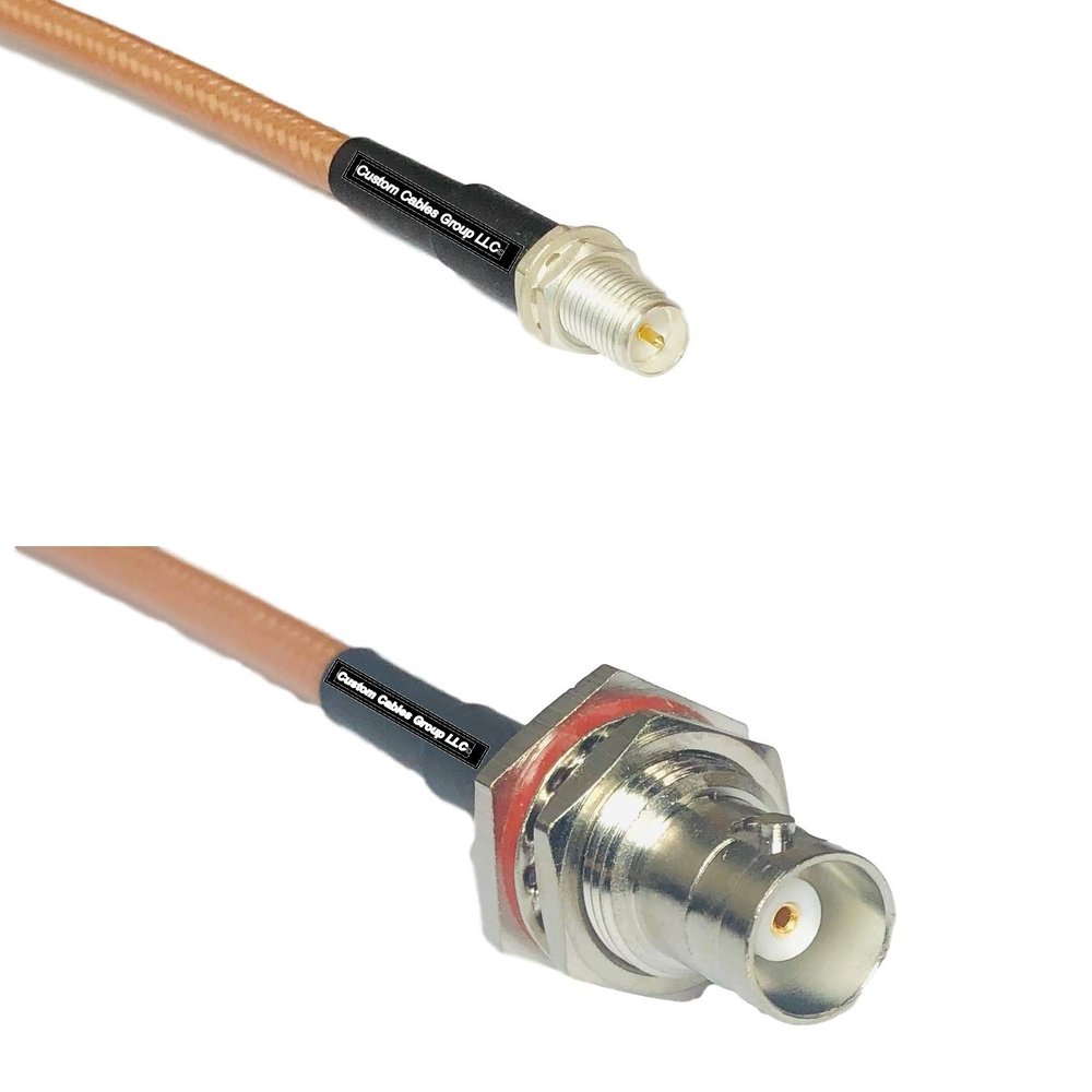15 feet RG142 RP-SMA Female to BNC Female Big Bulkhead RF Pigtail Coaxial Cable