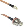 15 feet RG142 RP-SMA Female to BNC Female Big Bulkhead RF Pigtail Coaxial Cable view 1
