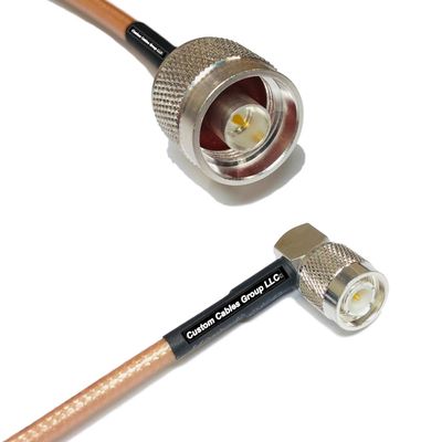1 feet RG142 N Male to TNC Male Angle RF Pigtail Coaxial Cable
