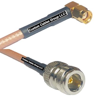 1 feet RG142 RP-SMA Male Angle to N Female RF Pigtail Coaxial Cable