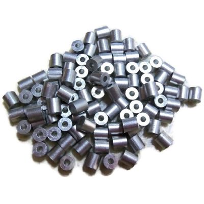 100 Pieces 3/32" Aluminum Cable Single Stops Ferrules Sleeves Traps Trapping Snares for Snare Making and Drowning Cables, 100 Piece