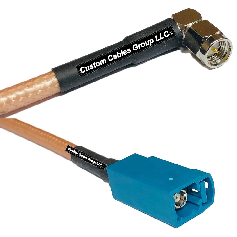 10 feet RG142 SMA Male Angle to Fakra Z Female RF Pigtail Coaxial Cable