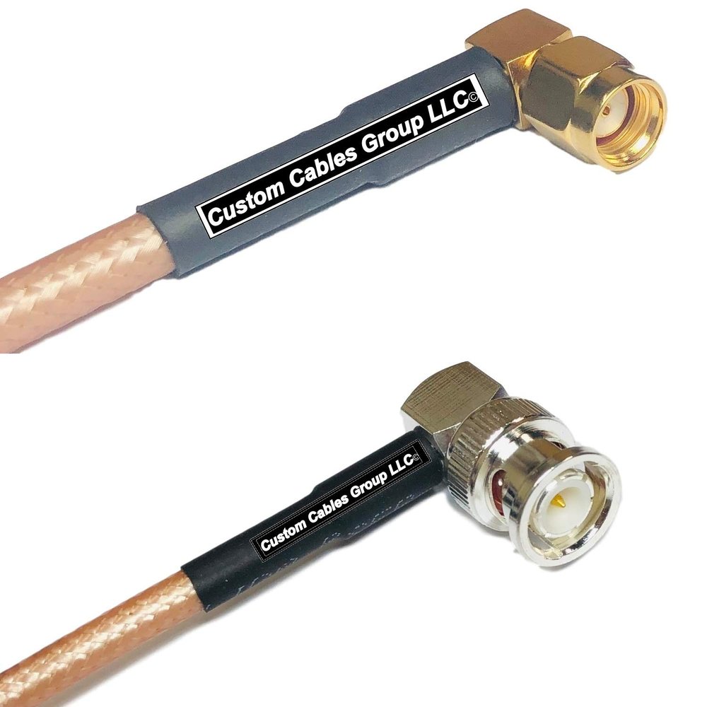 50 feet RG142 RP-SMA Male Angle to BNC Male Angle RF Pigtail Coaxial Cable