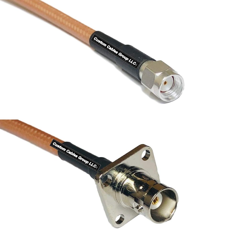 15 feet RG142 RP-SMA Male to BNC Flange Female RF Pigtail Coaxial Cable