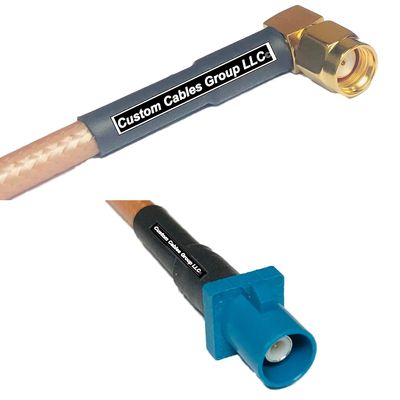 10 feet RG142 RP-SMA Male Angle to Fakra Z Male RF Pigtail Coaxial Cable