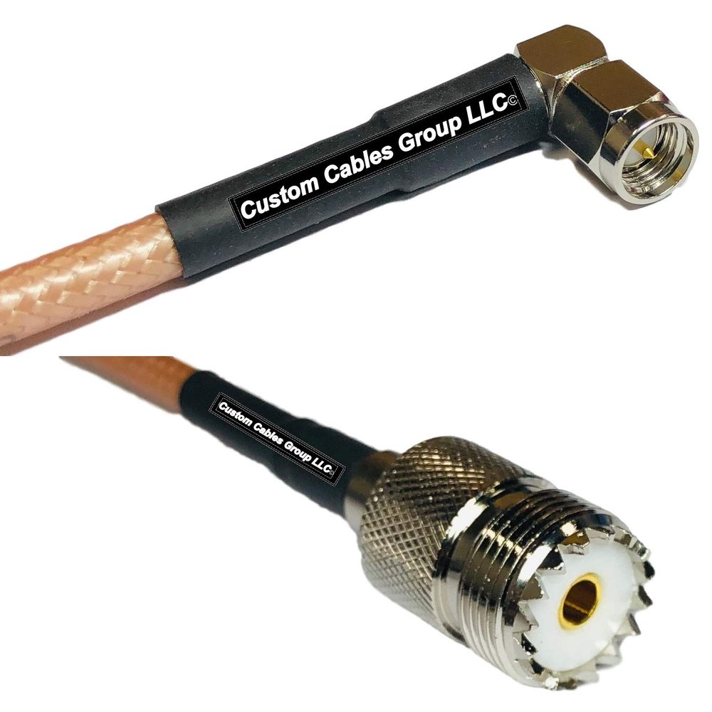 10 feet RG142 SMA Male Angle to SO239 UHF Female RF Pigtail Coaxial Cable