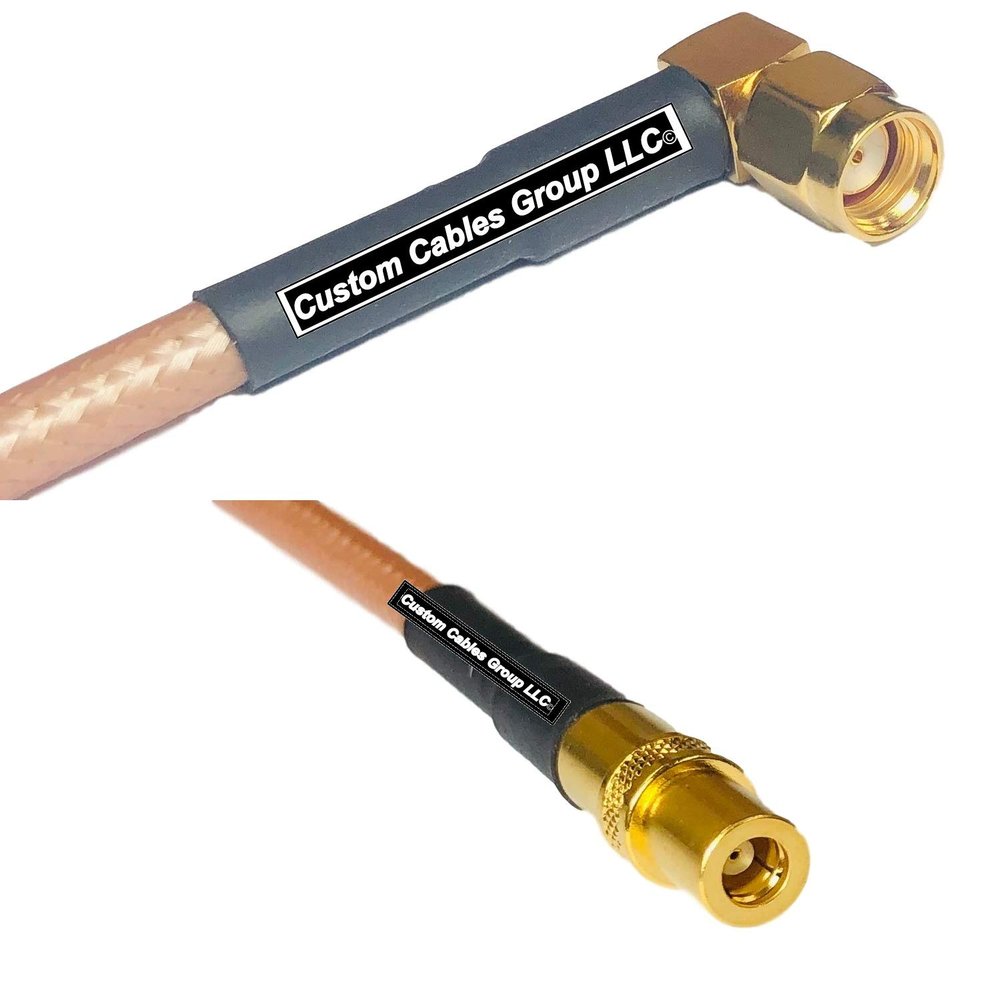 1 feet RG142 RP-SMA Male Angle to SMB Female RF Pigtail Coaxial Cable