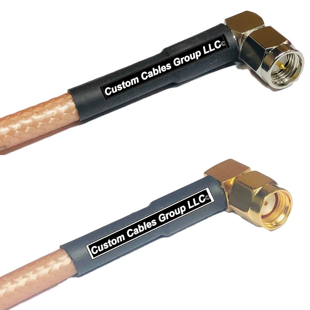 1 feet RG142 SMA Male Angle to RP-SMA Male Angle RF Pigtail Coaxial Cable