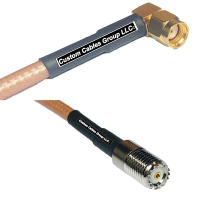 10 feet RG142 RP-SMA Male Angle to Mini UHF Female RF Pigtail Coaxial Cable