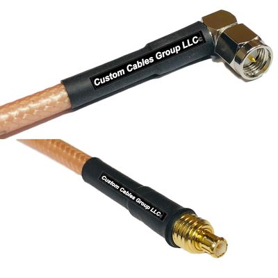 10 feet RG142 SMA Male Angle to MCX Male RF Pigtail Coaxial Cable
