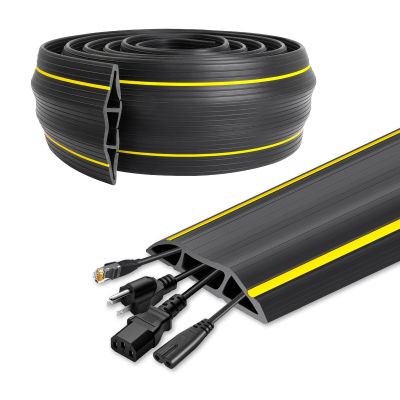 20 Ft Heavy Duty Floor Cord Cover Cable Protector, 3 Channels Protect Cords and Prevent a Trip Hazard Conceal Wires at Home, Office, Warehouse, Workshop, Concerts