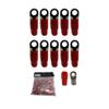 10 x 4 AWG 8.5MM Ring Terminals Nickle Plated view 1