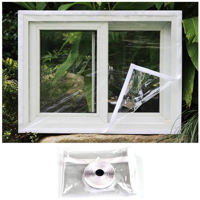 COSMOSS Window Door Insulation Plastic PVC Shield Panel Film Block Wind Screen Electricity Efficient Dust Balcony Patio Storm Hurricane Barrier Glass Protection (Hook-and-Loop Fastener, 62"x98")