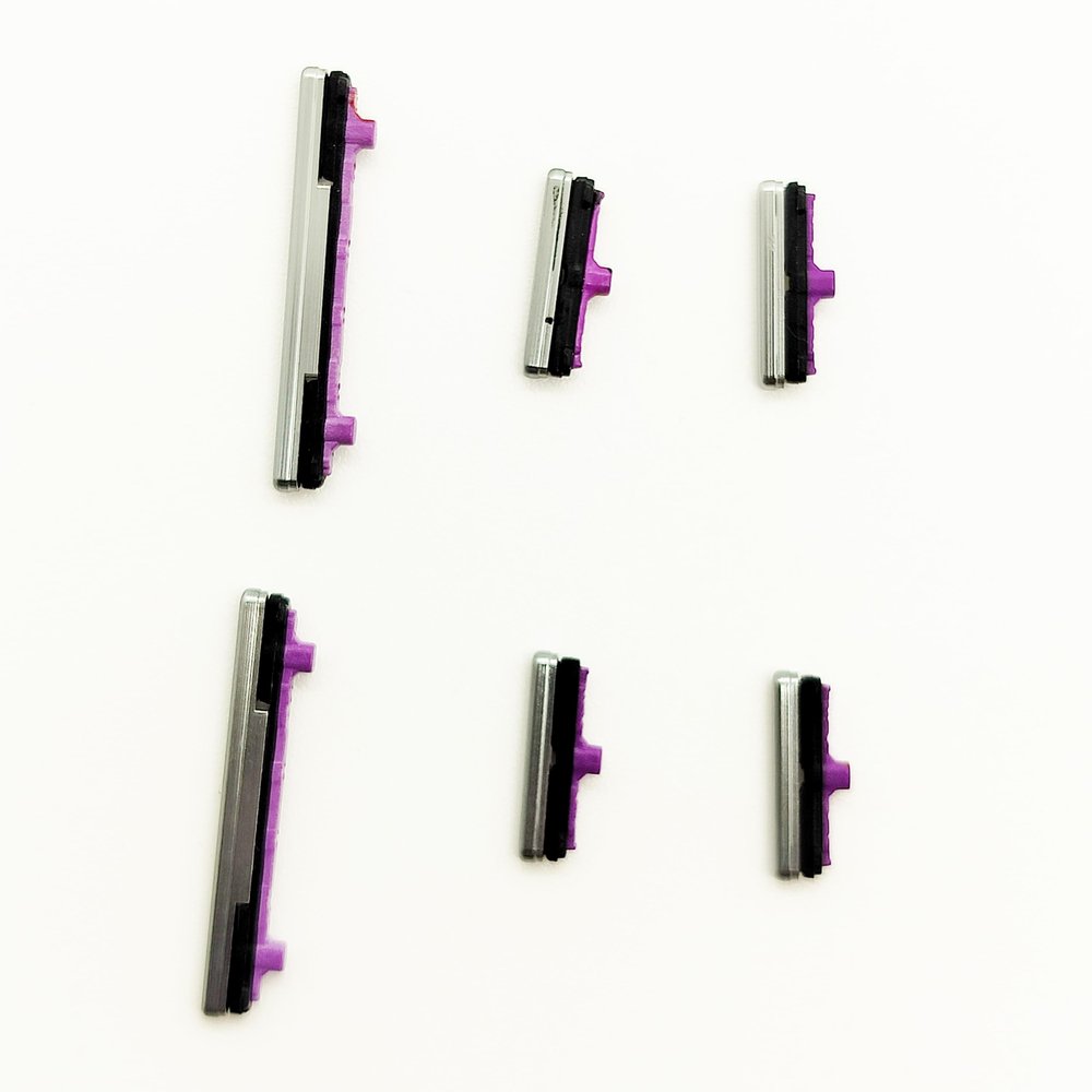 2X Sidekeys Side Buttons Power On Off Volume Up Down Key Mute Replacement for Samsung Galaxy S10/S10 Plus (Silver)