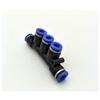 6mm 5 Way Splitter One Touch Push in Connector Pneumatic Union Coupler Black view 2