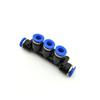 6mm 5 Way Splitter One Touch Push in Connector Pneumatic Union Coupler Black view 3