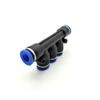 6mm 5 Way Splitter One Touch Push in Connector Pneumatic Union Coupler Black view 4