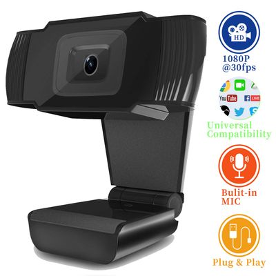 YOUPECK Webcam with Microphone 1080P Full HD Web Camera, Plug and Play USB Streaming Camera for Video Calling Conference Recording Online Teaching, 120 Degrees Wide-Angle 30fps, Black