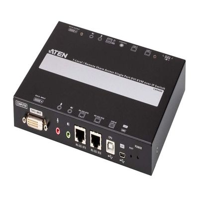 ATEN 1-Local/Remote Share Access Single Port DVI KVM Over IP, W125663834 (Single Port DVI KVM Over IP Switch CN9600-AT-G, 1920 x 1200 Pixels, Ethernet LAN, 5.55 W, Black)