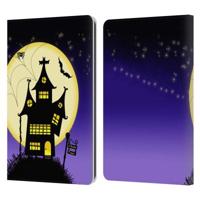 Head Case Designs Officially Licensed Simone Gatterwe Haunted House Halloween Leather Wallet Case Compatible with Kindle Paperwhite 1/2 / 3