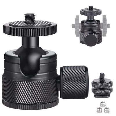ARTCISE Mini CNC Machining Tripod Ball Head - Portable Aluminum Alloy 360 Rotating Head for Phone & Light Camera, Max Load 6.6lbs/3kg